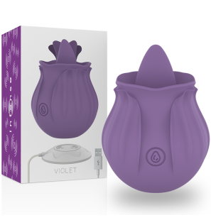 Stimulateur de langue violet avec base magnétique, rechargeable et étanche – photo 1