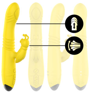INTENSE TOKY wiederaufladbarer Vibrator mit Klitorisstimulator, gelb – Bild 2