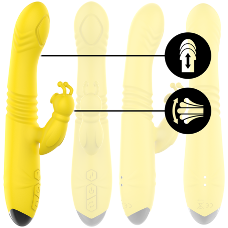INTENSE TOKY oplaadbare vibrator met clitorisstimulator geel