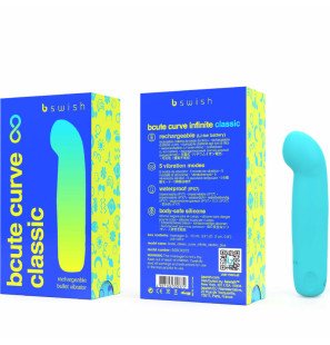B SWISH BCute Curve Infinite oplaadbare siliconen vibrator blauw – foto 3