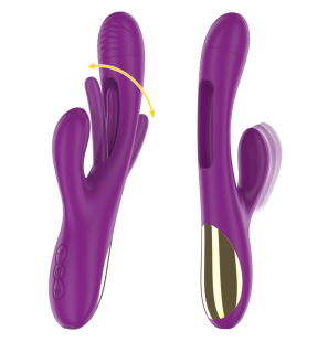 Purple Rechargeable Multifunctional Vibrator with 7 Vibrations and Oscillating Tongue – image 2