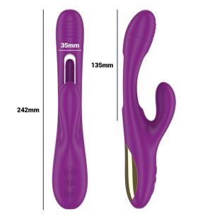Violetter aufladbarer Multifunktionsvibrator mit 7 Vibrationsstufen und oszillierender Zunge – Bild 4