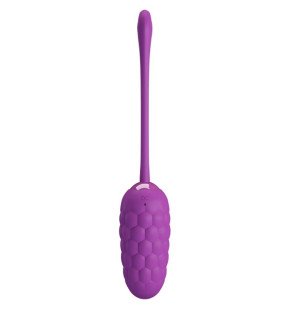 Rechargeable Textured Silicone Vibrating Egg – Purple – image 1