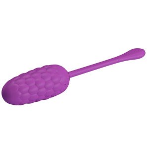 Œuf vibrant rechargeable en silicone texturé – violet – photo 3
