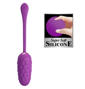 Rechargeable Textured Silicone Vibrating Egg – Purple – image 5