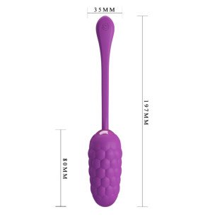 Rechargeable Textured Silicone Vibrating Egg – Purple – image 6