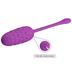 Œuf vibrant rechargeable en silicone texturé – violet – photo 7