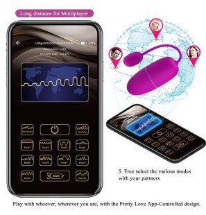 Œuf vibrant connecté par application Pretty Love Nimf en silicone violet – photo 15
