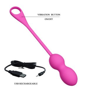 Elvira Rechargeable Silicone Vibrating Balls in Pink – image 6
