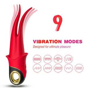 Armony Schaduw Silicone Vibrating Clamp, Red – image 1