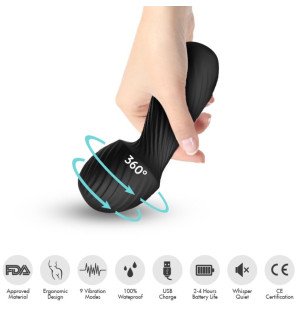 Armony Dazzle small black silicone wand massager and vibrator – image 2