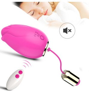 Vibrating egg with G-spot stimulation and remote control, fuchsia – image 2