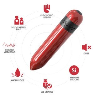 Ładowany wibrator typu bullet Armony Rocket z silikonu, w kolorze fuksji – zdjęcie 2