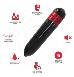 Czarny wibrator punktowy Armony Rocket z pilotem – zdjęcie 3