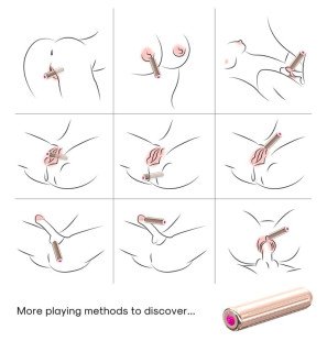 Armony aufladbarer Bullet-Vibrator aus Silikon, 2 x 8,8 cm, gold – Bild 2