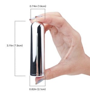 Armony silicone bullet vibrator, silver, 2,1 x 7,9 cm – image 1