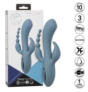 CalExotics Triple Ecstasy vibrator grijs – 3,75 cm – foto 2
