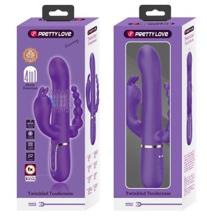 Pretty Love Cammy Triple 4-in-1 paarse multifunctionele rabbit vibrator – foto 9