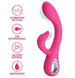 Pretty Love Fritz Rabbit-Vibrator mit 12 Vibrationsmodi in Rosa – Bild 2