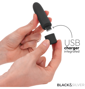 Vibromasseur bullet rechargeable par USB, 8 modes de vibration, noir – photo 4