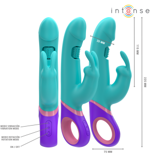 Intense Mónica rabbit vibrator with rotating G-spot stimulator, blue – image 2