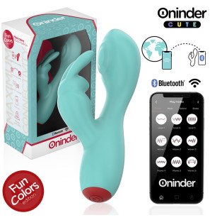 Oninder Cute Love Bunny – wibrator do punktu G i łechtaczki z aplikacją – zdjęcie 1