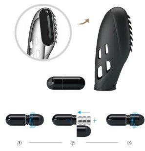 Pretty Love Gilo schwarzer Silikon-Fingervibrator – Bild 7