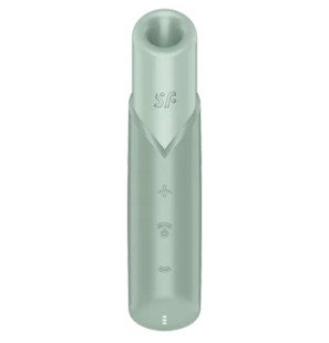 Satisfyer Naughty Kiss clitoral stimulator with green wave-shaped design – image 1