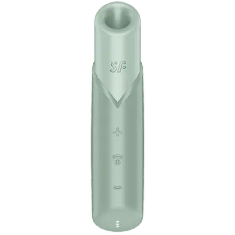 Satisfyer Naughty Kiss clitoral stimulator with green wave-shaped design – image 1