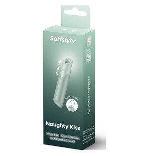 Satisfyer Naughty Kiss clitoral stimulator with green wave-shaped design – image 2