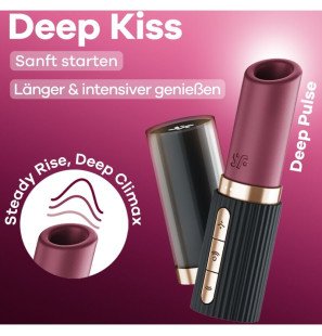 Satisfyer Deep Kiss klitoraler Stimulator mit Wellenform in Granat und Schwarz – Bild 7
