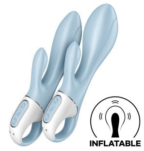 SATISFYER nadmuchiwany wibrator Bunny, niebieski – zdjęcie 2