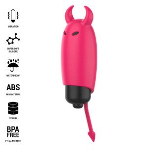 Rode trillende bullet vibrator Demon 9,3 x 2,4 cm – foto 2