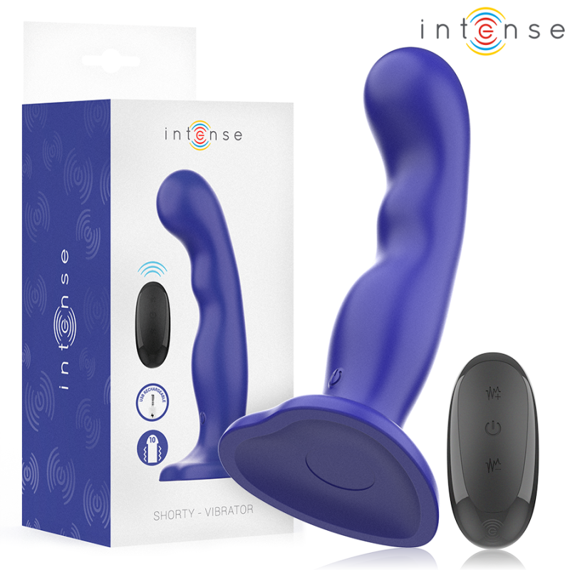 Vibromasseur compact avec ventouse et télécommande bleue 16 cm – photo 1