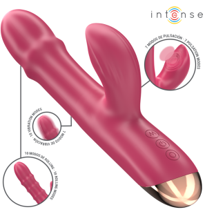 Vibromasseur INTENSE Chloe 3-in-1 rouge pour un bien-être intime polyvalent – photo 2