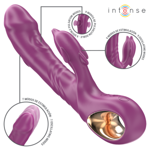 Paarse multifunctionele vibrator met stimulerende tong Halle – foto 2