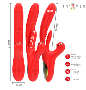 INTENSE Karol Multifunctional Vibrator with Stimulating Waves, Red – image 4