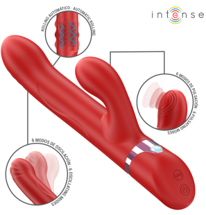Intense Lele multifunctional vibrator with rotating and oscillating stimulation, red – image 2
