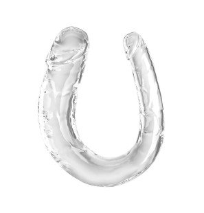 Przezroczyste podwójne dildo 33 cm z elastycznego TPE – zdjęcie 1
