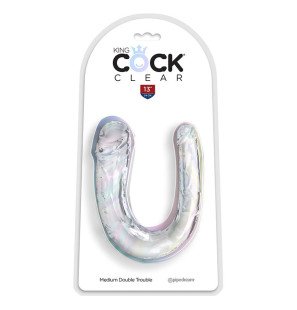 Przezroczyste podwójne dildo 33 cm z elastycznego TPE – zdjęcie 2