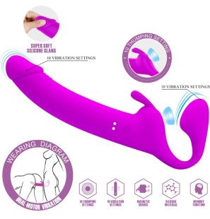 Pretty Love Zanini strapless double-ended dildo with 10 vibration settings – image 2