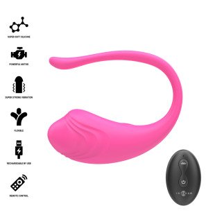 Pink vibrating egg, 20 cm, with remote control – image 2