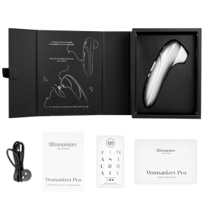 Womanizer Pro clitorisstimulator met vibratie in zilvergrijs – foto 5