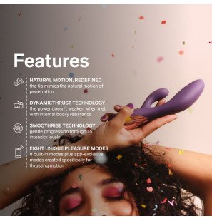 LELO INA Thrust paarse rabbit vibrator voor gerichte stimulatie – foto 8