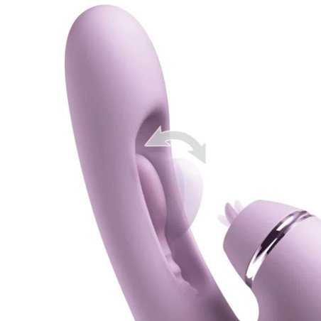 Paarse G-spot en clitoris vibrator met konijnontwerp van Fantasy For Her – foto 2
