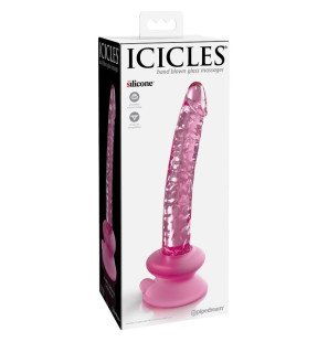 Glass Dildo with Suction Cup ICICLES N. 86, 3 cm – image 2