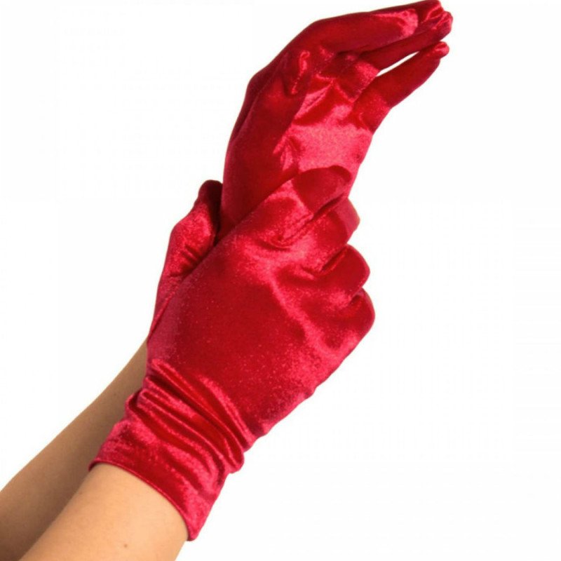 Red satin gloves for intimate wellness – image 1 Red satin gloves for intimate wellness – image 1