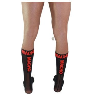 MACHO dunne herensokken in zwart en rood, one size – foto 2