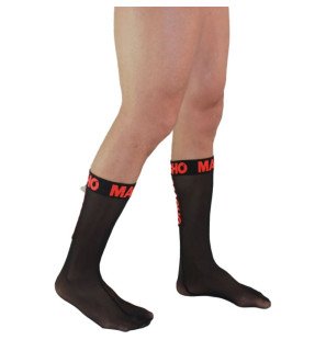 MACHO dunne herensokken in zwart en rood, one size – foto 3