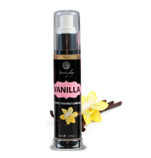 Verwarmend vanille glijmiddel en massageolie SECRETPLAY 50 ml